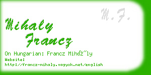 mihaly francz business card